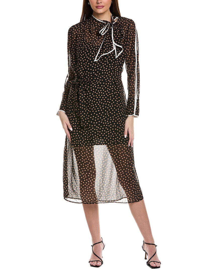 REISS REISS ARIA SPOT PRINT MIDI DRESS