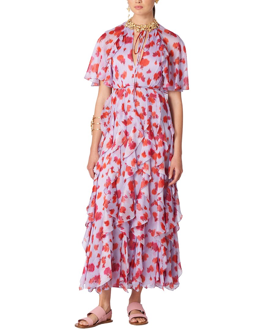 Shop Carolina Herrera Butterfly Sleeve Cascading Ruffle Dress