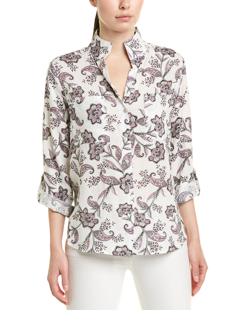 Image of Jones New York Linen-Blend Blouse