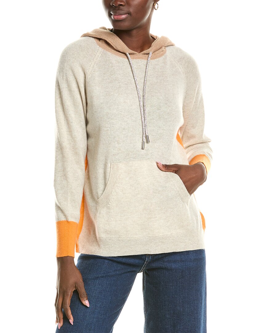 BRODIE CASHMERE BRODIE CASHMERE WOOL & CASHMERE-BLEND CONTRAST BLING STRING HOODIE 
