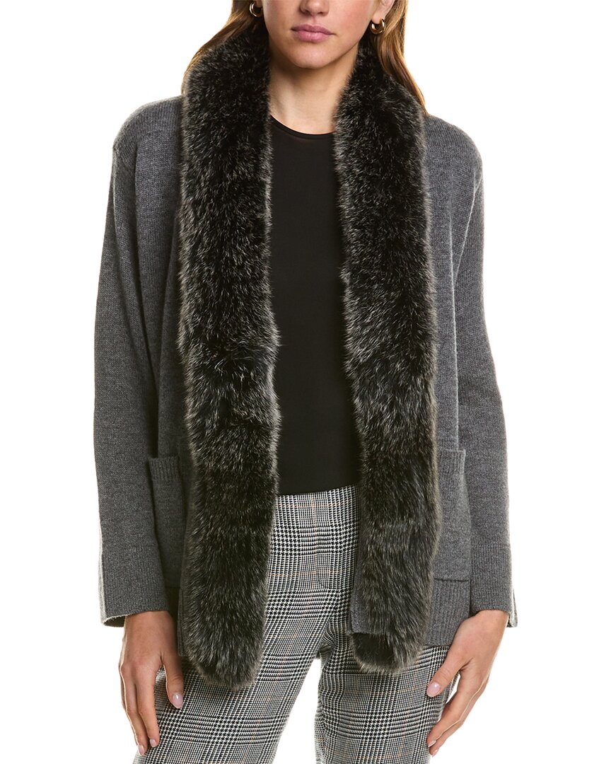Hannah Rose Wool & Cashmere-blend Cardigan In Grey