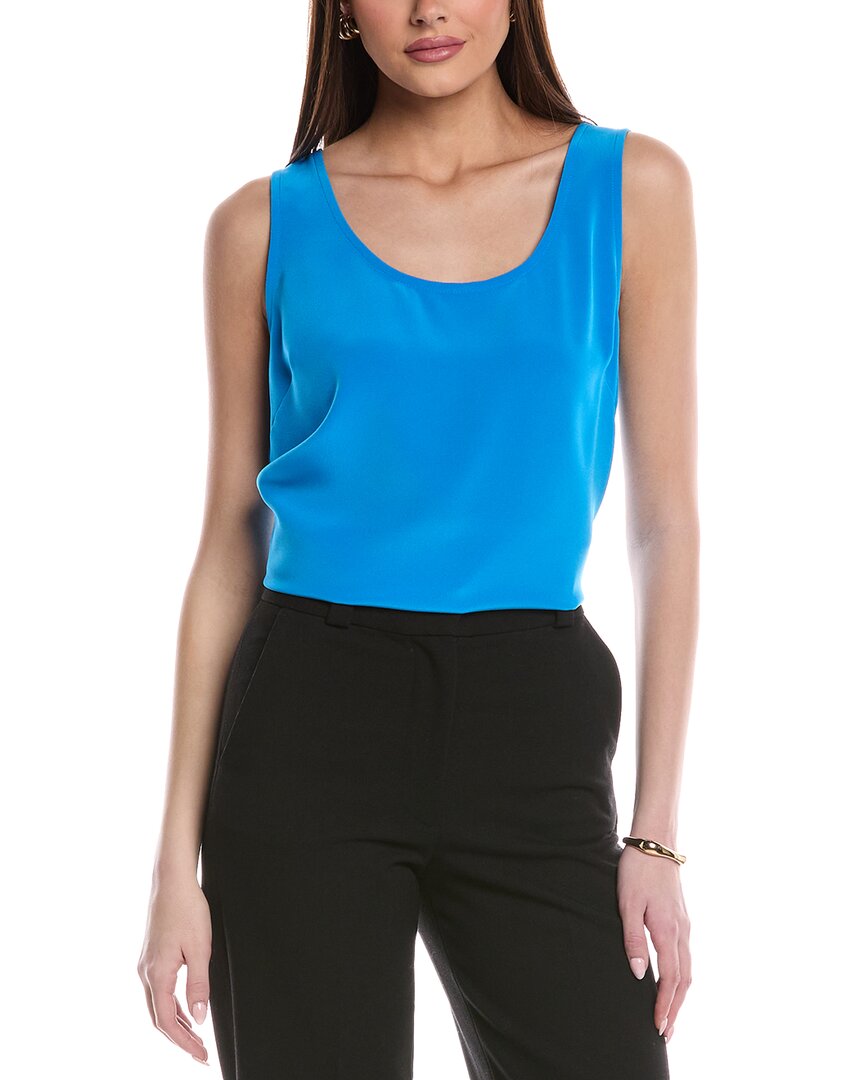 St John St. John Satin Back Cady Top In Blue