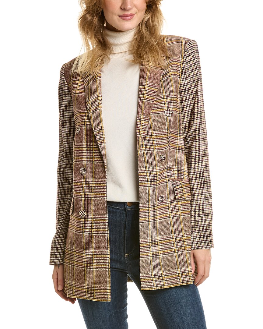 Shop Vince Camuto Double-breasted Blazer In Brown