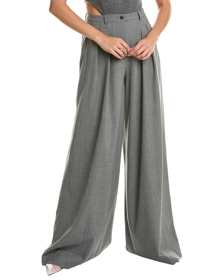 Michael Kors Collection Wool-blend Palazzo Pant In Grey