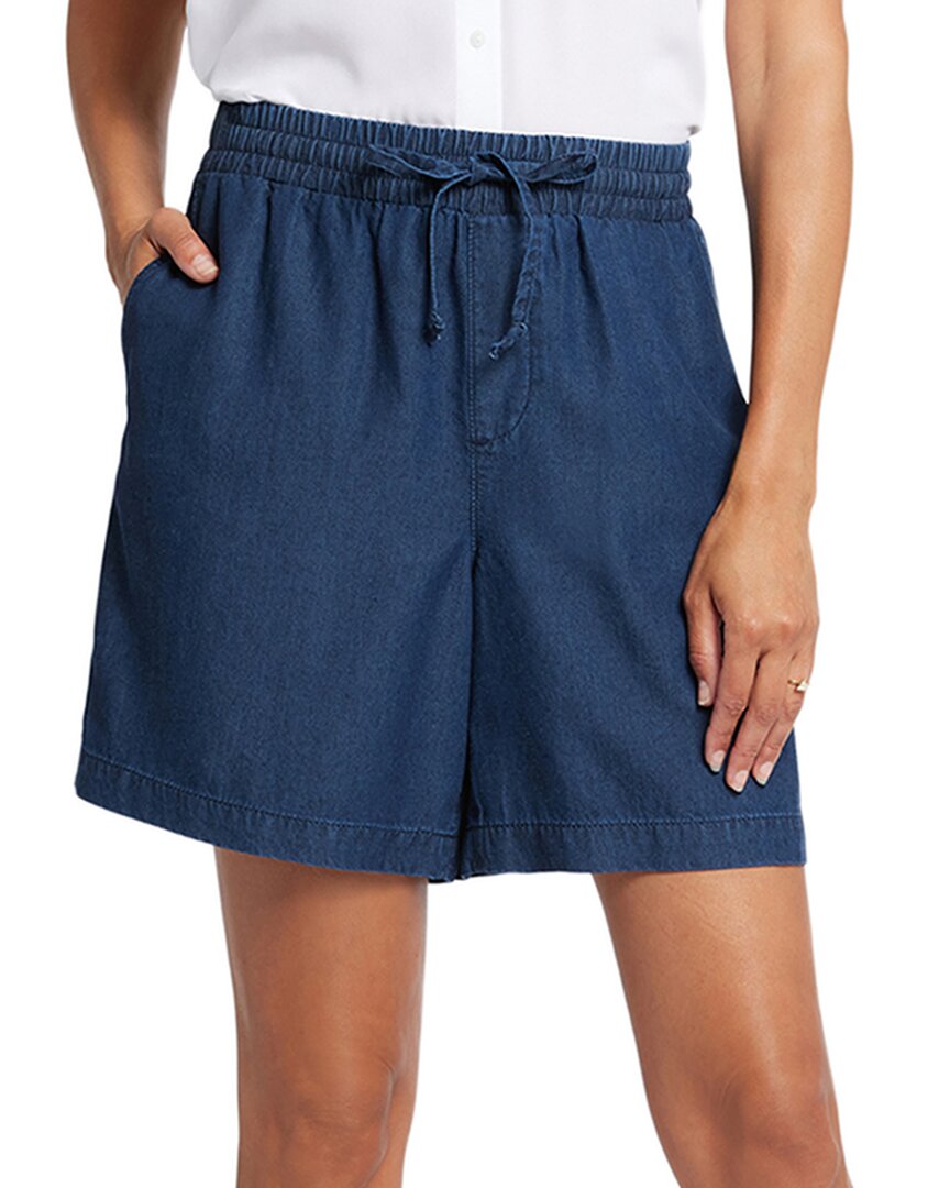 Nydj Jayne Denim Ankle Wide Leg Drawstring Shorts