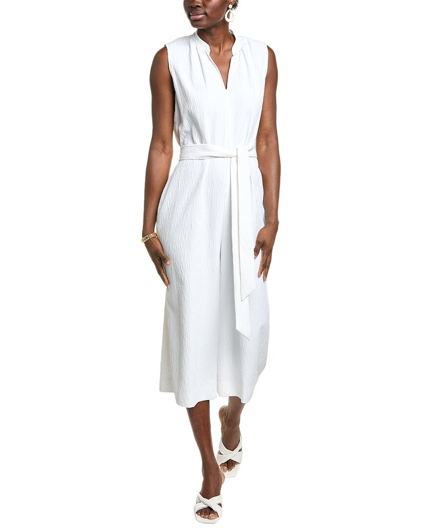 Natori Textured Jacquard Jumpsuit In White