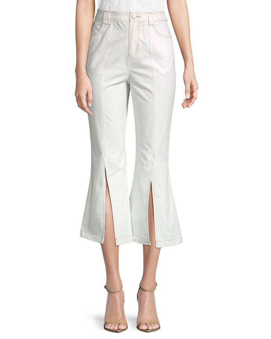 Image of ENGLISH FACTORY Front Split Cotton Wide-Leg Pants