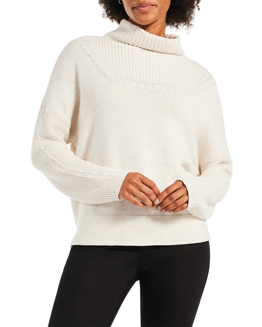 Nic + Zoe Mixed Stitch Funnel Neck Sweater