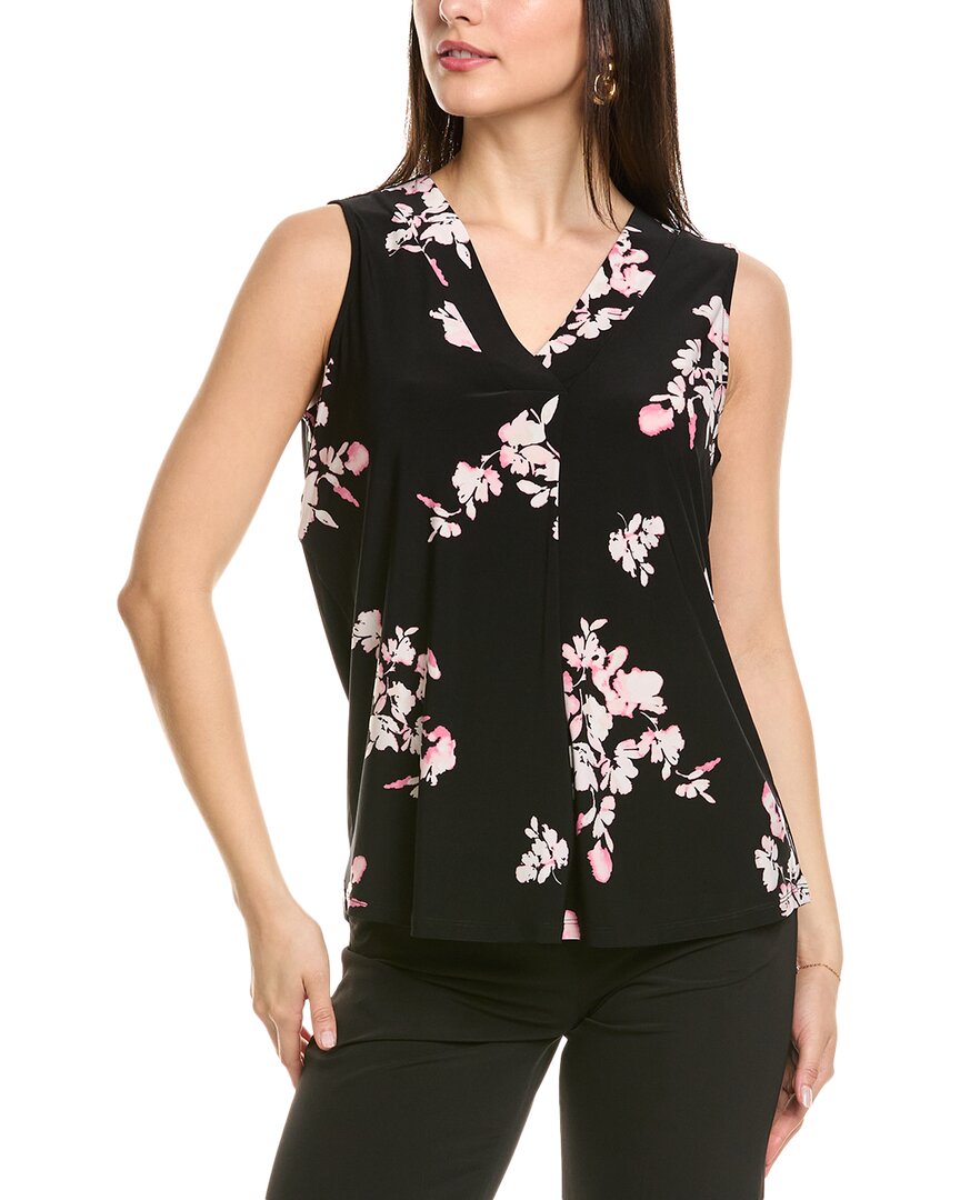 Anne Klein Pleat Front Shell In Black