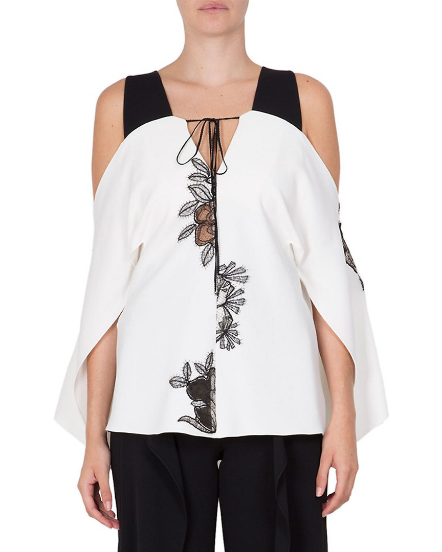 Image of Roland Mouret Marcus Printed Cold-Shoulder Top