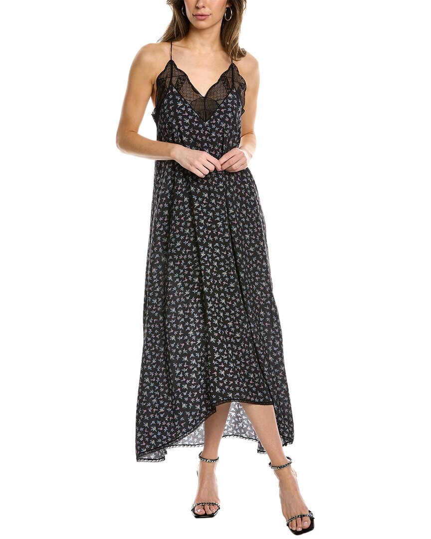Shop Zadig & Voltaire Risty Flower Liberty Midi Dress In Black