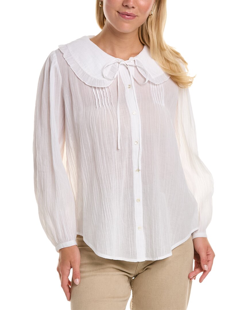 Shop Joie Ruffle Collar Top In White