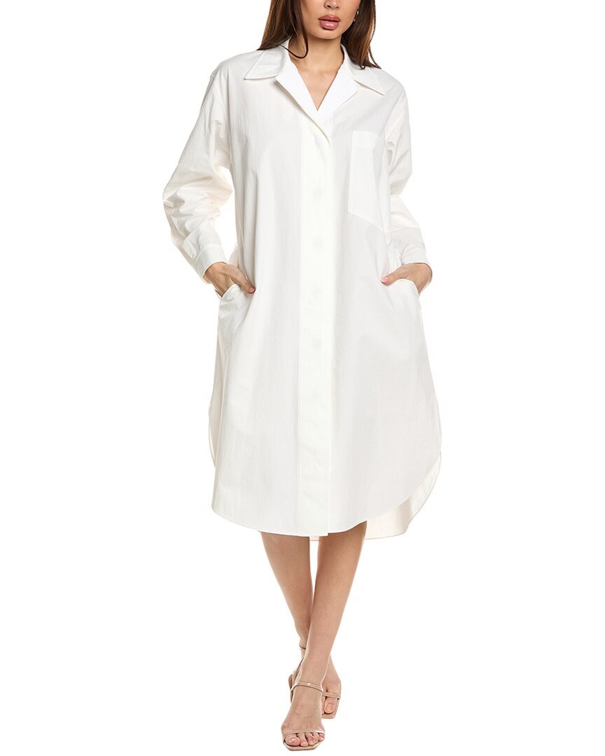 Lafayette 148 New York Blouson Sleeve Duster Dress In White