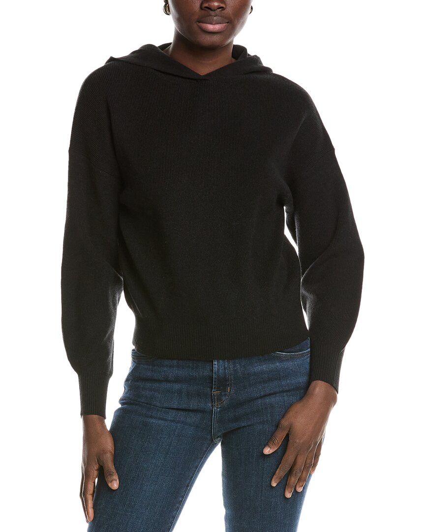 Truth Dropped-shoulder Ribbed Hoodie In Black