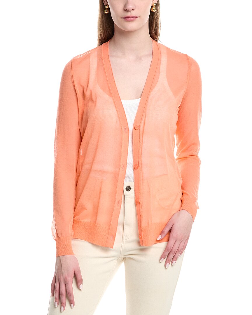 LAFAYETTE 148 LAFAYETTE 148 NEW YORK V-NECK BUTTON FRONT WOOL-BLEND CARDIGAN