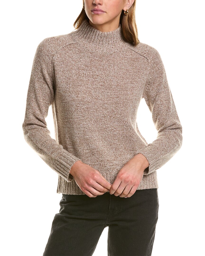 Hannah Rose Turtleneck Wool & Cashmere-blend Sweater In Brown