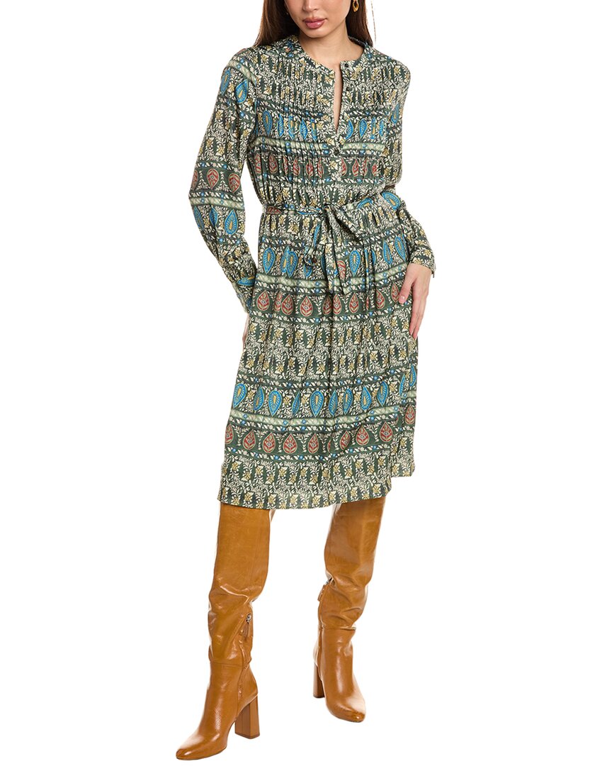 T Tahari Button Down Dress In Green