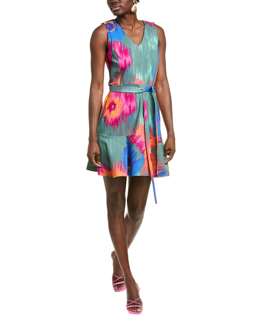Natori Multi Floral Mini Dress In Red