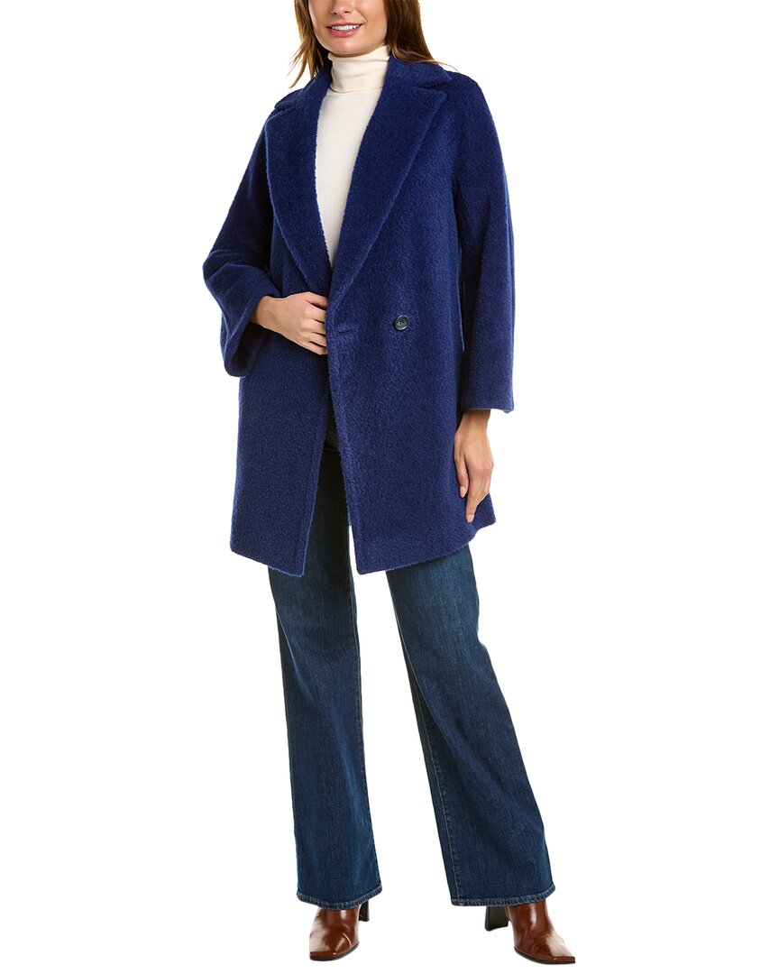 Shop Cinzia Rocca Icons Wool & Alpaca-blend Coat In Blue