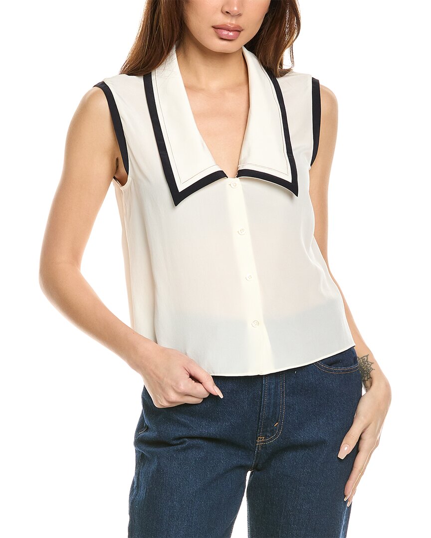 FRAME FRAME DENIM SAILOR SILK BLOUSE
