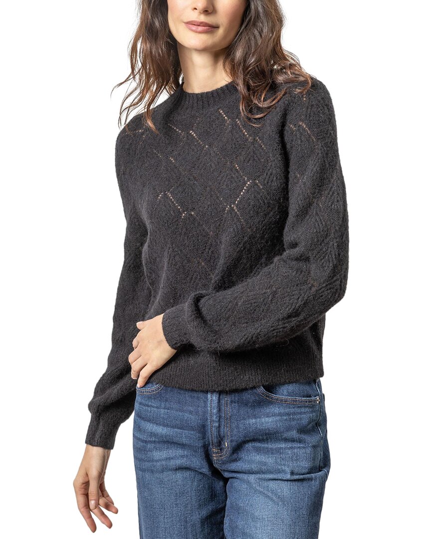 LILLA P LILLA P EASY POINTELLE CREWNECK ALPACA & WOOL-BLEND SWEATER