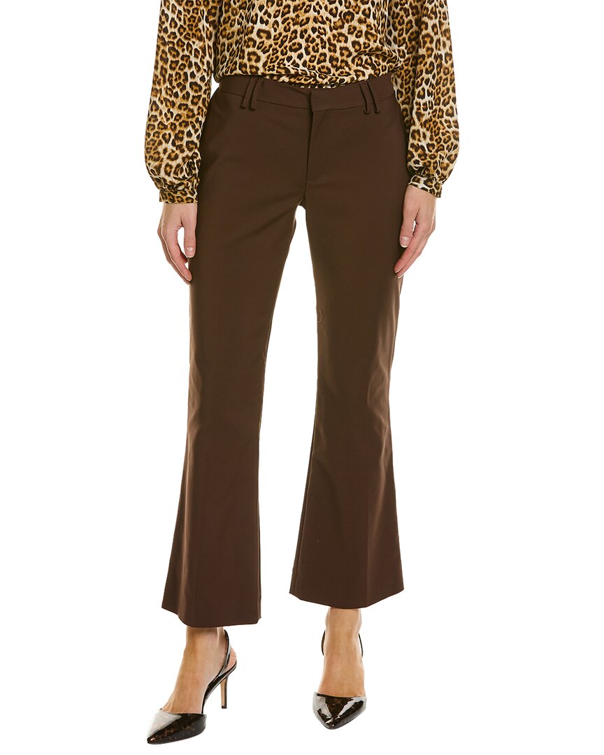 Shop Pink Tartan Stretch Flare Pant In Brown