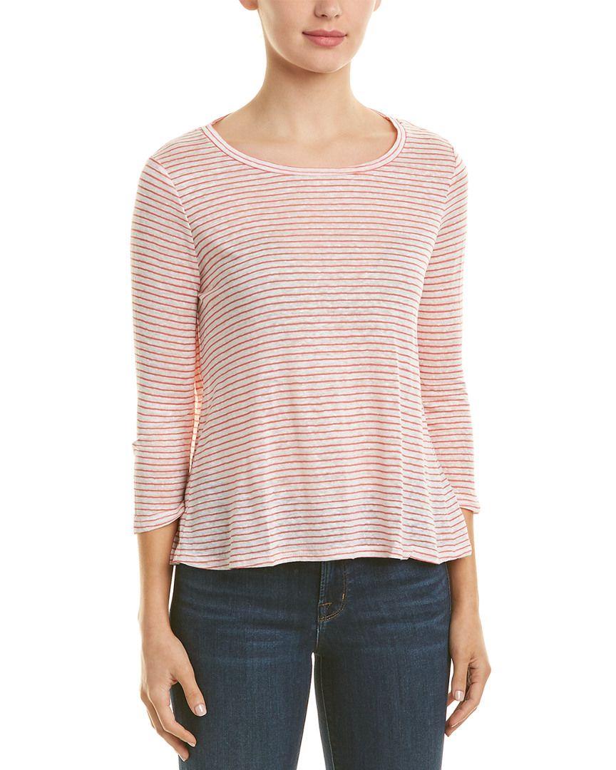 Image of Three Dots Crossback Linen-Blend Top