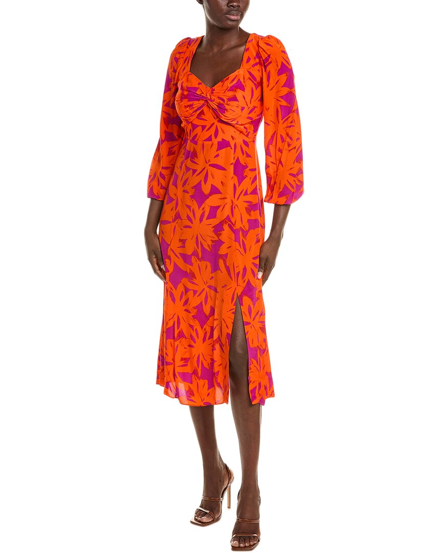 Diane Von Furstenberg Evie Midi Dress In Orange
