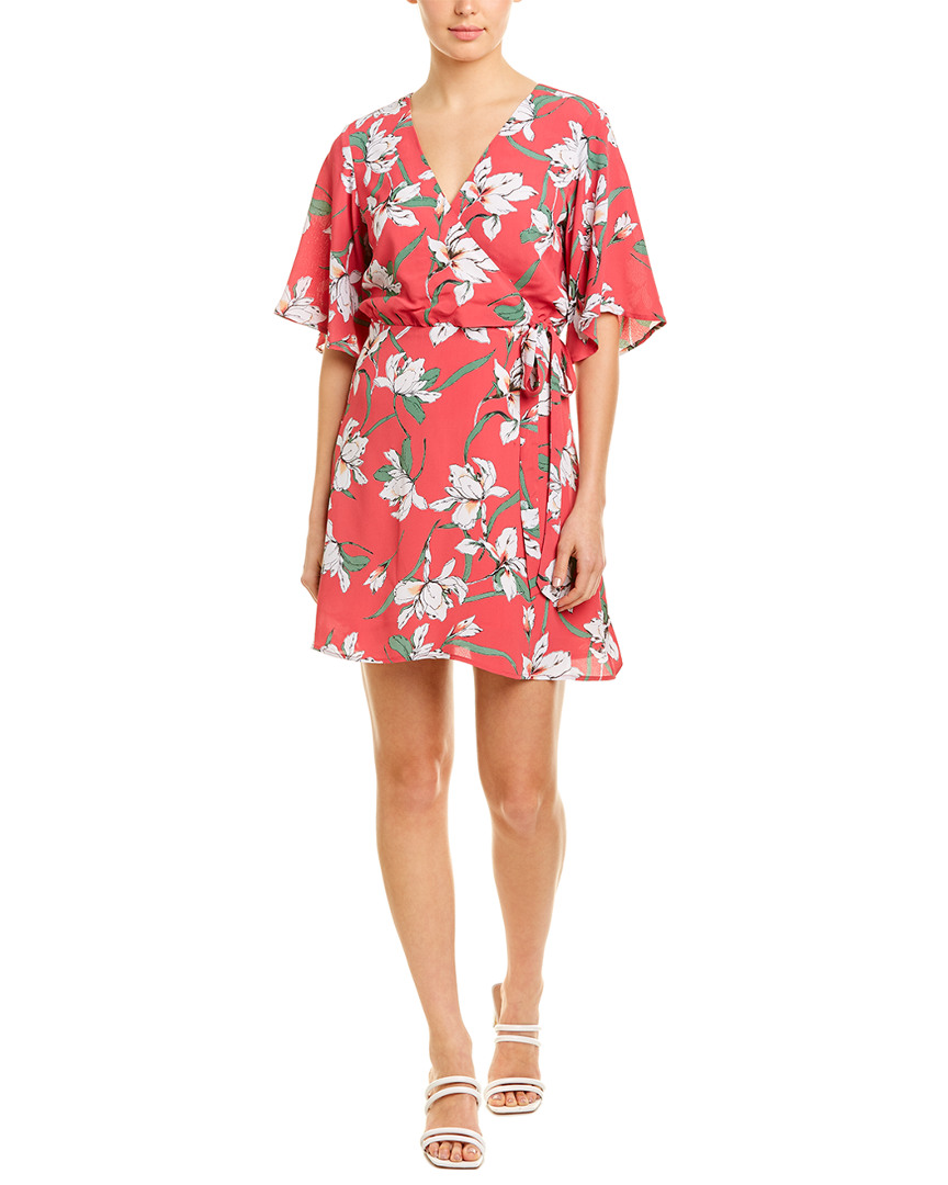 Image of Lavender Brown Wrap Bodice A-Line Dress