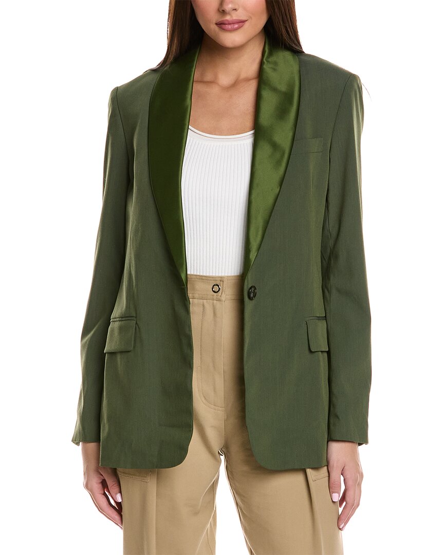 3.1 Phillip Lim Shawl Lapel Wool-blend Blazer In Green