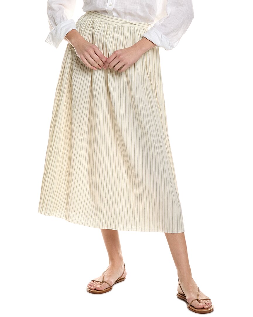 Alexis Rezza Linen-blend Midi Skirt In White