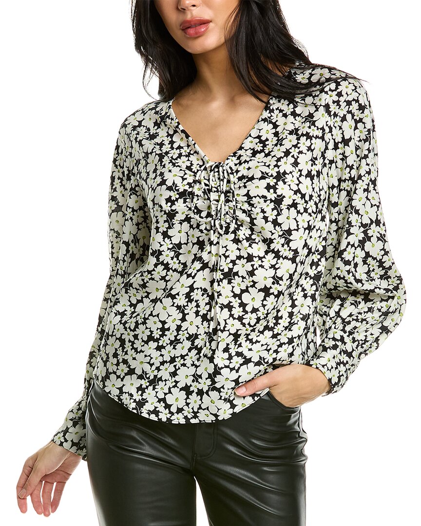 Rebecca Taylor Paige Fleur Blouse In Black
