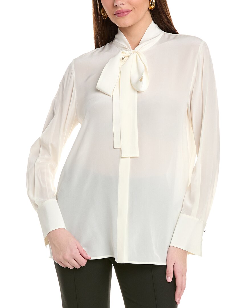 Hugo Boss Pussy-bow Blouse In White