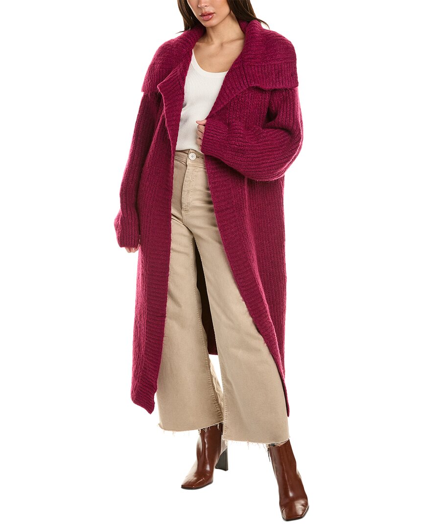 Shop Beulah Mohair & Wool-blend Trench Coat In Purple