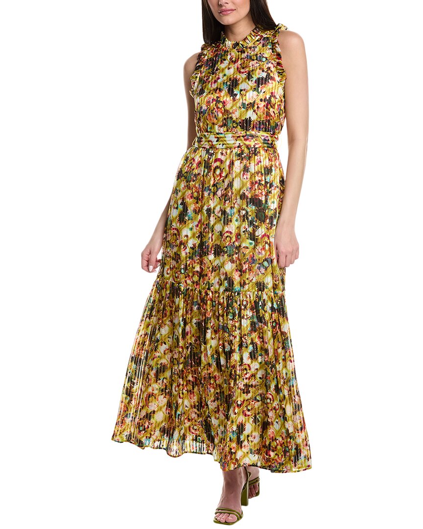 Marie Oliver Alice Silk-blend Maxi Dress In Green