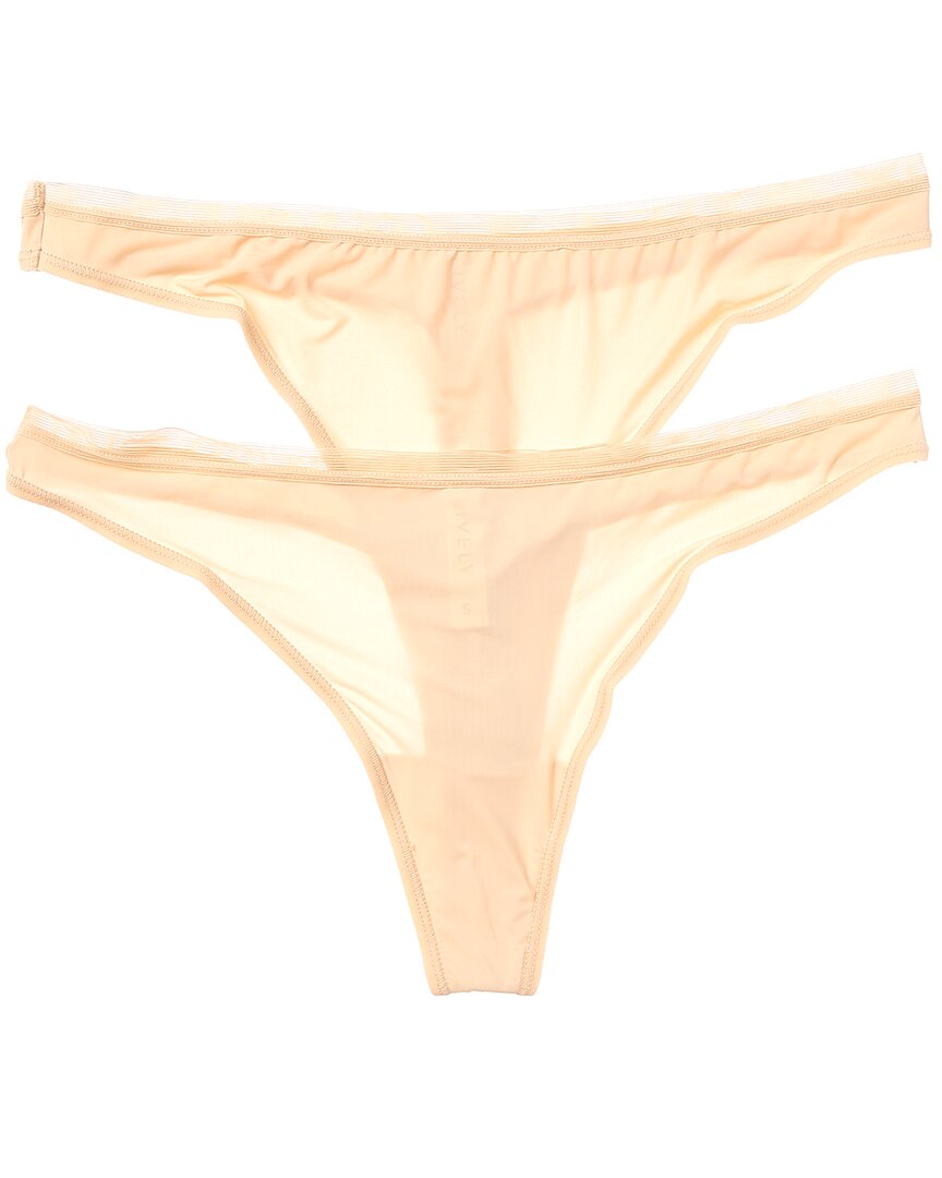 Lively 2pk The No Show Thong In White