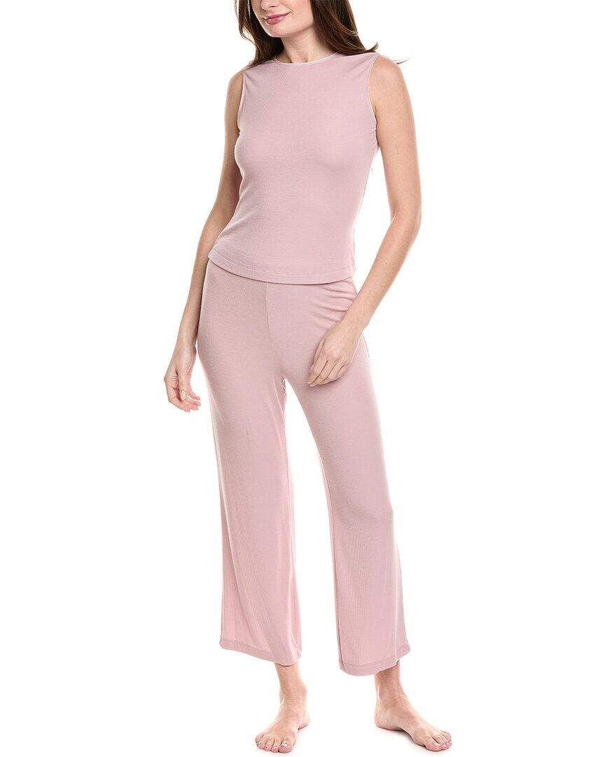 Natori Essentials Sleeveless Rib Pajamas In Pink