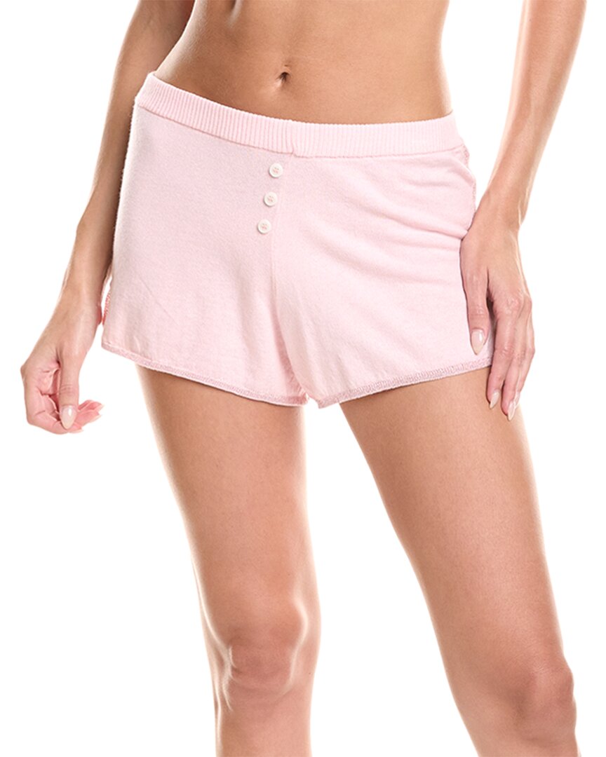 Shop Morgan Lane Izzie Cashmere-blend Short In Pink