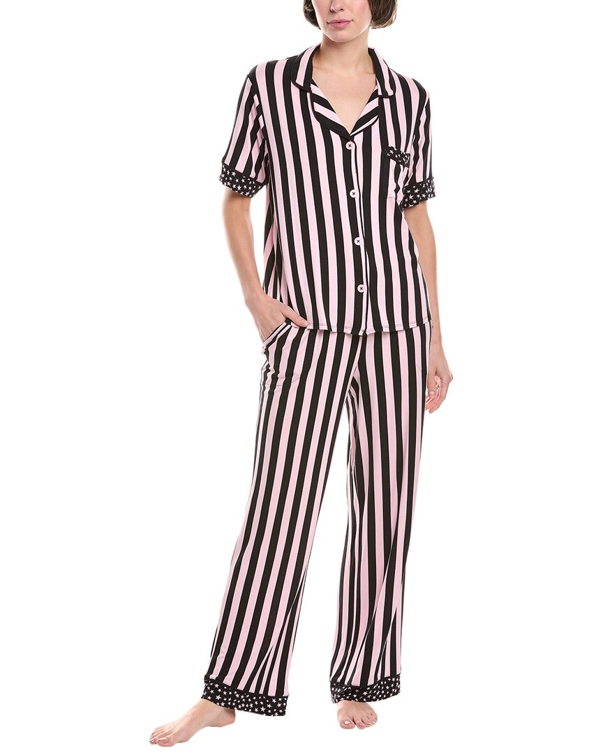Room Service 2pc Dakota Pajama Shirt & Pant Set In Brown
