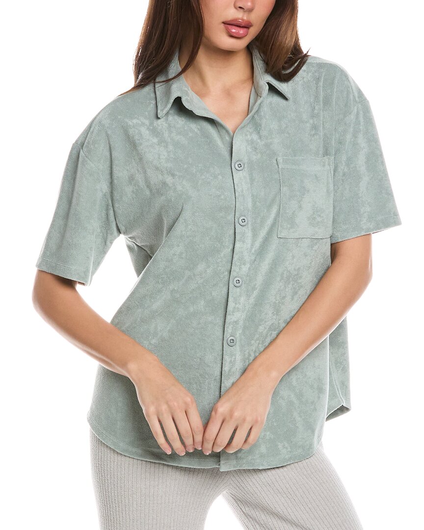 BAREFOOT DREAMS BAREFOOT DREAMS COZYTERRY BUTTON-DOWN SHIRT 
