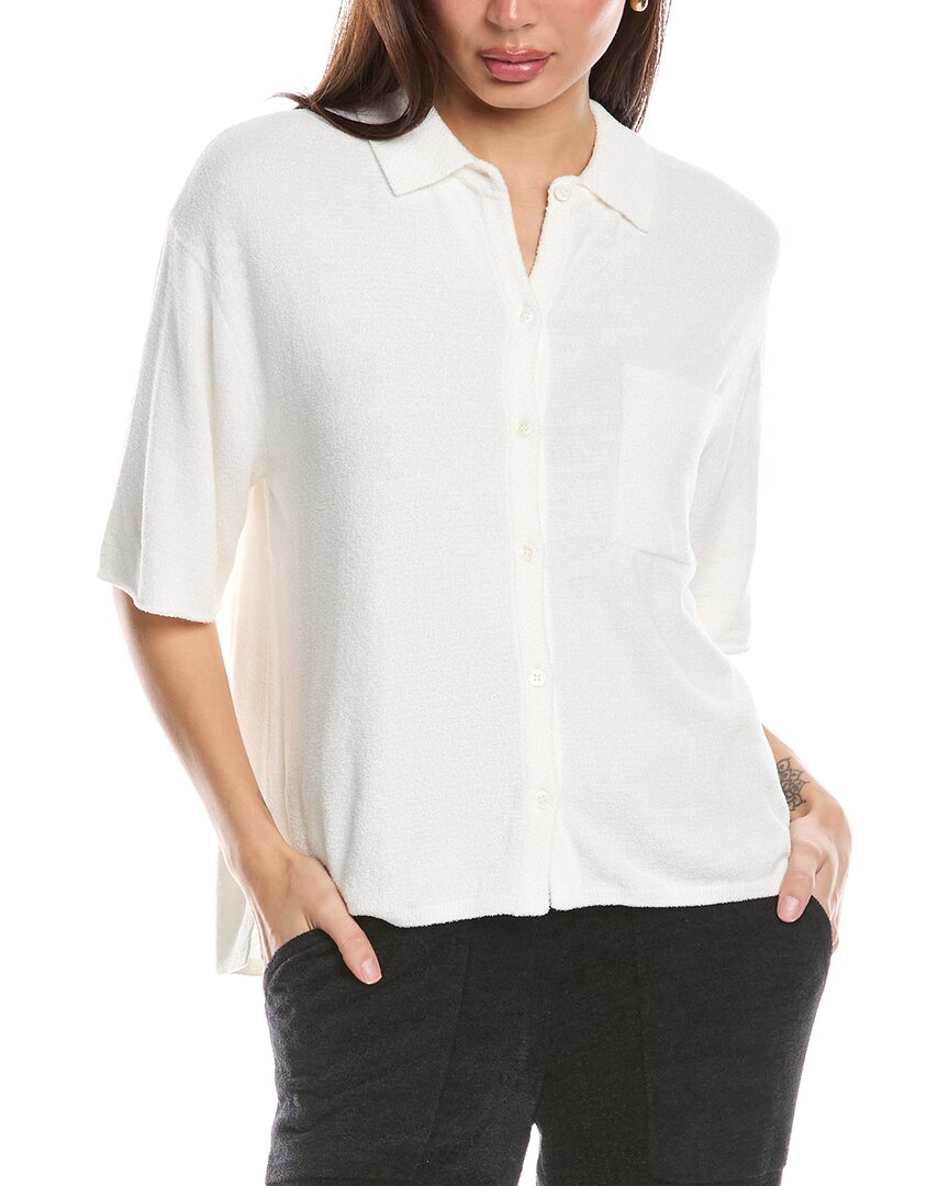 Barefoot Dreams Cozychic Ultra Lite Cropped Shirt In White