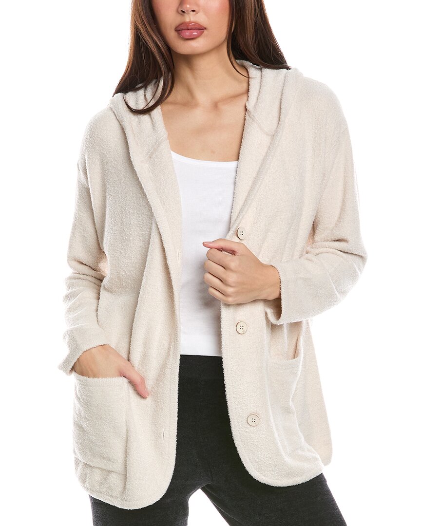Barefoot Dreams Cozychic Lite Curved Hem Hooded Jacket In Brown