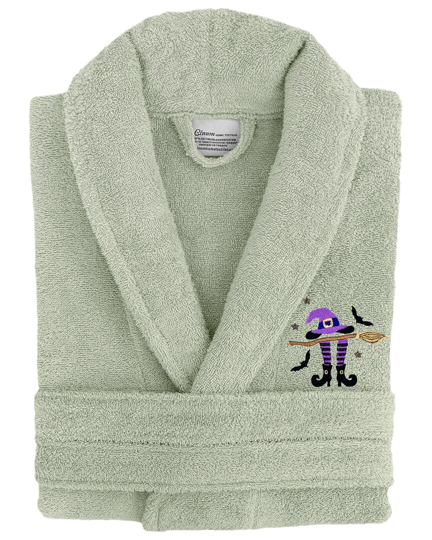 LINUM HOME TEXTILES LINUM HOME TEXTILES TURKISH COTTON TERRY EMBROIDERED UNISEX HALLOWEEN BATH ROBE 