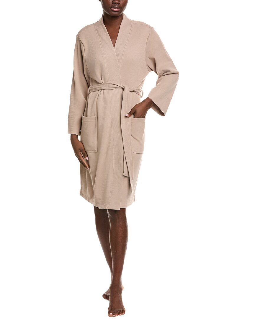 N Natori Tranquility Waffle Knit Robe In Sand