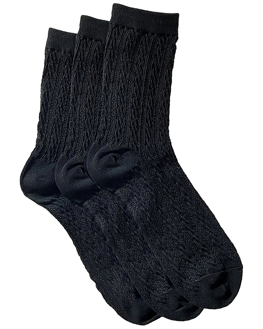 Stems Assorted 3-pack Woven Texture Crew Socks