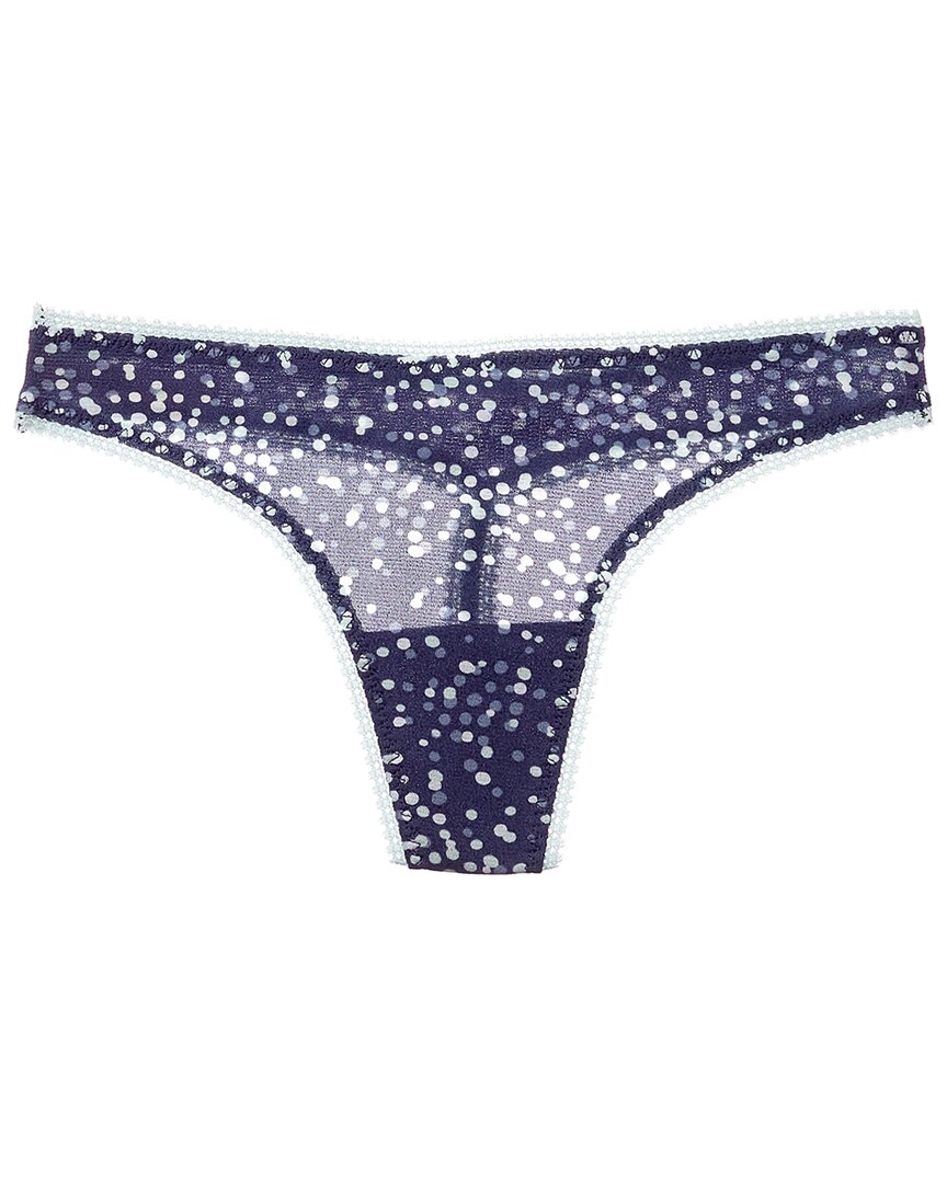 On Gossamer Printed Mesh Hip G Thong In Blue