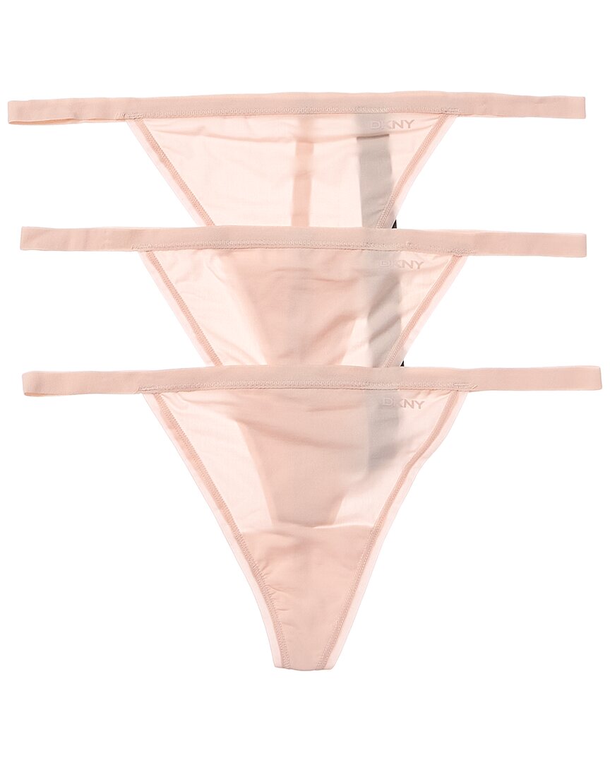 Shop Dkny 3pk Active Comfort String Thong In Pink
