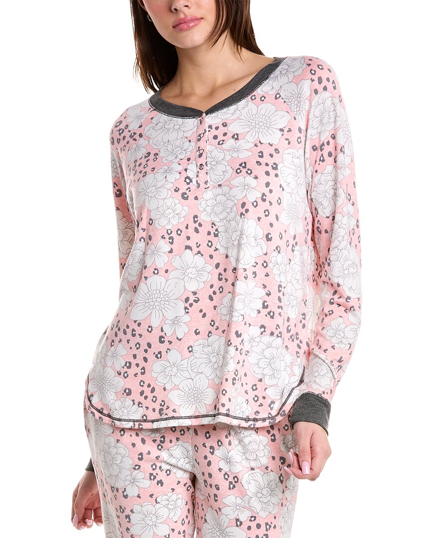 Kensie 2pc Pajama Pant Set In Pink