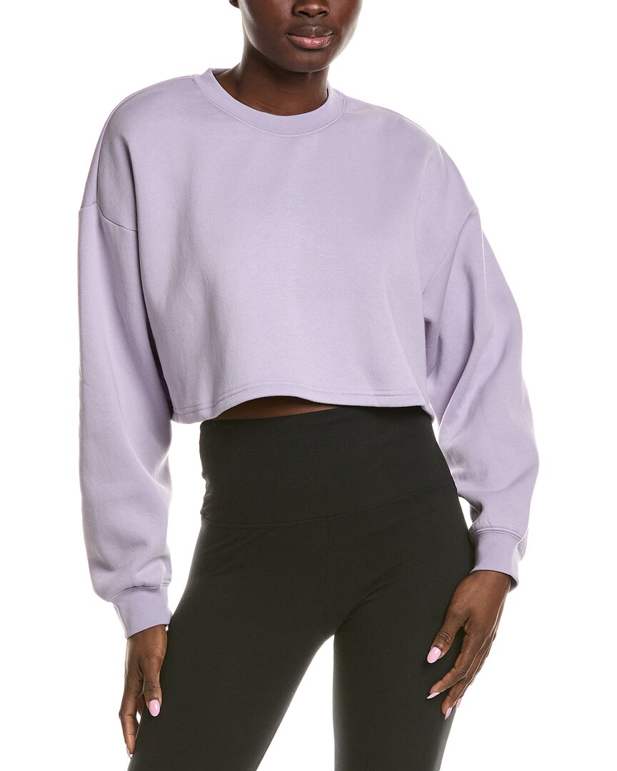 Ivl Collective Cropped Crewneck Sweatshirt In Purple