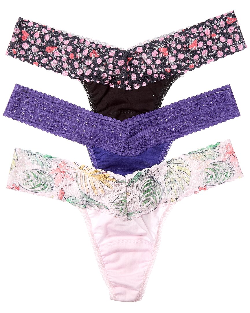 Hanky Panky Set Of 3 Low-rise Thong In Multi